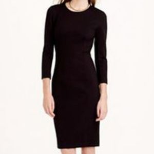 J. Crew Structured knit zip dress, black, size 6